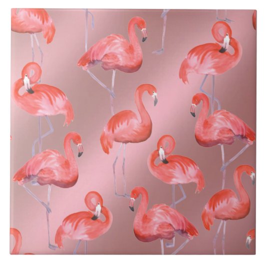 Flamingos Keramikfliese (Vorderseite)