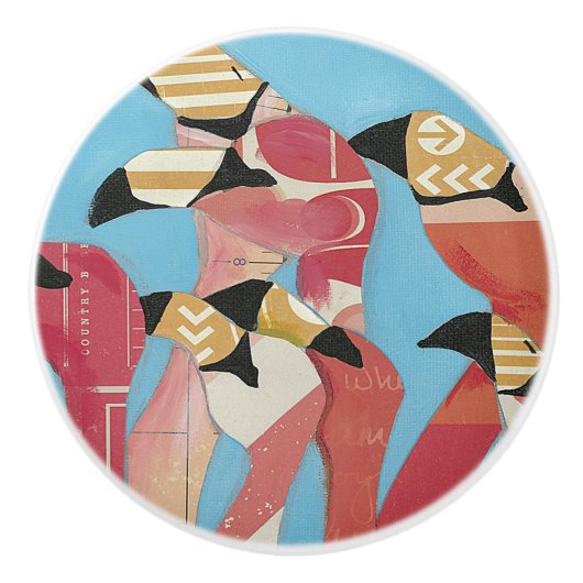 Flamingos Keramikknauf (Vorderseite)