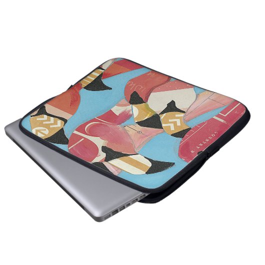 Flamingos Laptopschutzhülle (Vorne Knopf)