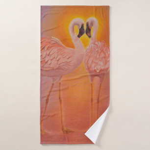 Flamingos-Liebe Badhandtuch Set