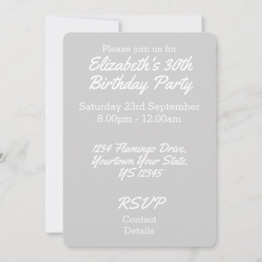 Flamingos Liebe Einladung vertikal (Rückseite)