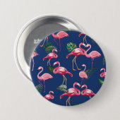 Flamingos Liebe Muster 2 Button (Vorne & Hinten)