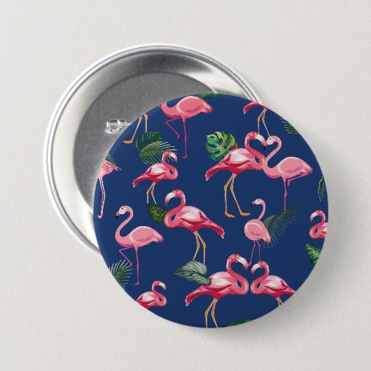 Flamingos Liebe Muster 2 Button (Vorne & Hinten)