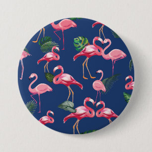 Flamingos Liebe Muster 2 Button