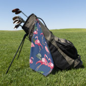 Flamingos Liebe Muster 2 Golfhandtuch (Gras)