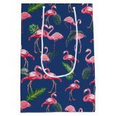 Flamingos Liebe Muster 2 Mittlere Geschenktüte (Rückseite)