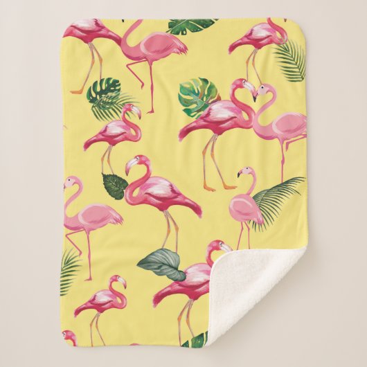 Flamingos Liebe Muster 3 Sherpadecke (Vorderseite)