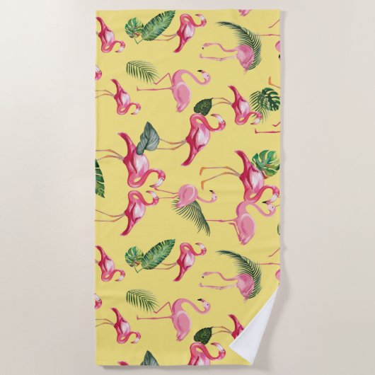 Flamingos Liebe Muster 3 Strandtuch (Vorderseite)