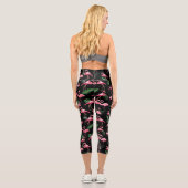 Flamingos Liebe Muster 4 Capri Leggings (Rückseite)