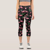 Flamingos Liebe Muster 4 Capri Leggings (Vorderseite)