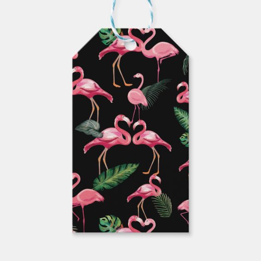 Flamingos Liebe Muster 4 Geschenkanhänger (Vorderseite)