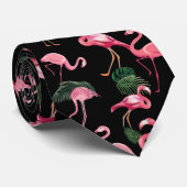 Flamingos Liebe Muster 4 Krawatte (Gerollt)