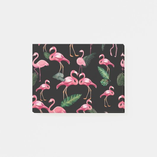 Flamingos Liebe Muster 4 Post-it Klebezettel (Vorderseite)