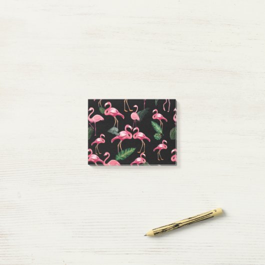 Flamingos Liebe Muster 4 Post-it Klebezettel (Auf Schreibtisch)