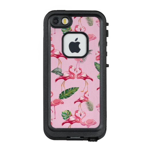 Flamingos-Liebe Muster 5 LifeProof iPhone Hülle (Rückseite)