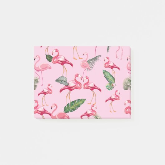Flamingos-Liebe Muster 5 Post-it Klebezettel (Vorderseite)