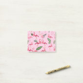 Flamingos-Liebe Muster 5 Post-it Klebezettel (Auf Schreibtisch)
