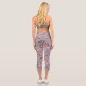 Flamingos Liebe Pattern 6 Capri Leggings (Rückseite)