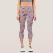 Flamingos Liebe Pattern 6 Capri Leggings (Vorderseite)