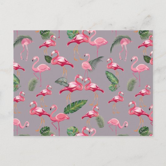 Flamingos Liebe Pattern 6 Feiertagspostkarte (Vorderseite)
