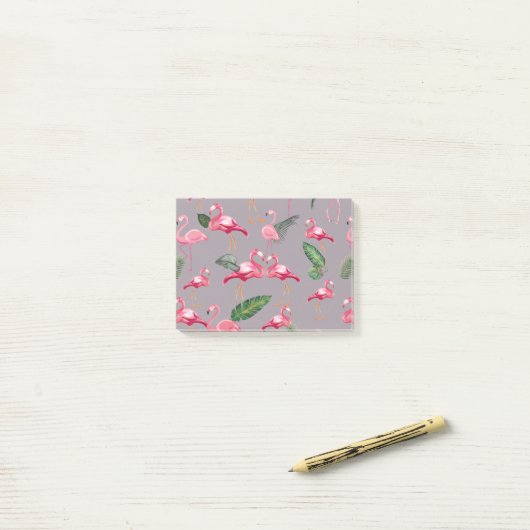 Flamingos Liebe Pattern 6 Post-it Klebezettel (Auf Schreibtisch)