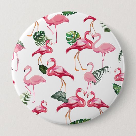 Flamingos Liebe Pattern Button (Vorderseite)