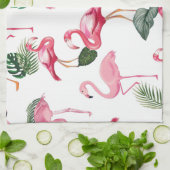 Flamingos Liebe Pattern Geschirrtuch (Gefaltet)