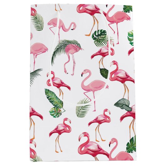 Flamingos Liebe Pattern Mittlere Geschenktüte (Vorderseite)