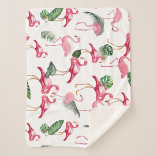 Flamingos Liebe Pattern Sherpadecke