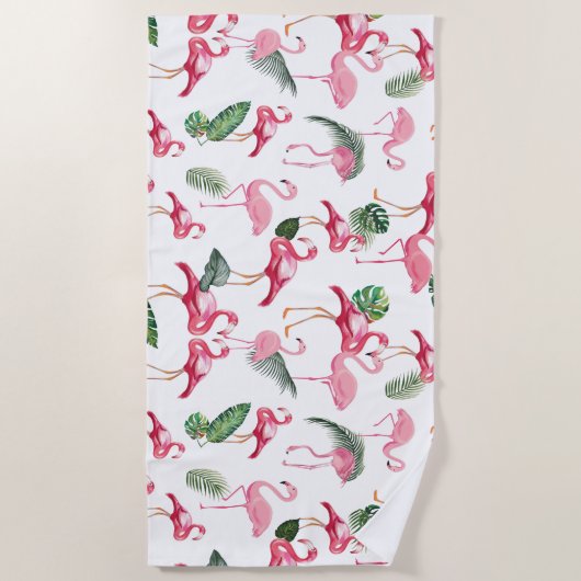Flamingos Liebe Pattern Strandtuch (Vorderseite)