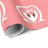 Flamingos Liebe Wrapping Paper Geschenkpapier (Rolleneckpunkt)