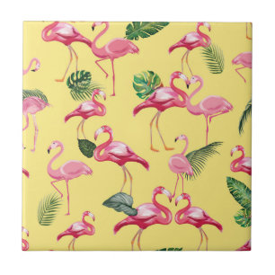 Flamingos lieben Muster 3 Fliese