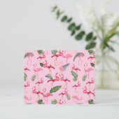 Flamingos lieben Muster 5 Postkarte (Stehend Vorderseite)