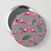 Flamingos lieben Muster 6 Button (Vorne & Hinten)