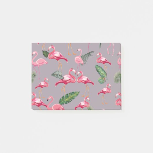 Flamingos lieben Muster 6 Post-it Klebezettel (Vorderseite)