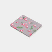 Flamingos lieben Muster 6 Post-it Klebezettel (angewinkelt)