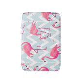Flamingos Light Gray: Vintag tropisch. Badematte (Vorderseite Vertikal)
