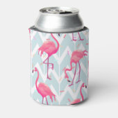 Flamingos Light Gray: Vintag tropisch. Dosenkühler (Kanne Rückseite)