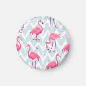 Flamingos Light Gray: Vintag tropisch. Magnet (Vorne)