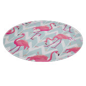 Flamingos Light Gray: Vintag tropisch. Schneidebrett (Ecke)