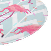 Flamingos Light Gray: Vintag tropisch. Schneidebrett (Ecke)