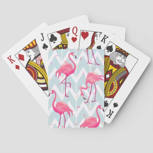 Flamingos Light Gray: Vintag tropisch. Spielkarten (Rückseite)