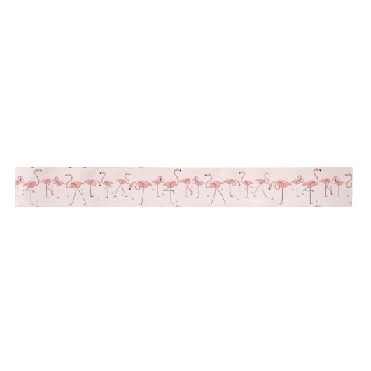 Flamingos Line Rosa Farbbandsatin Satinband (Vorderseite)