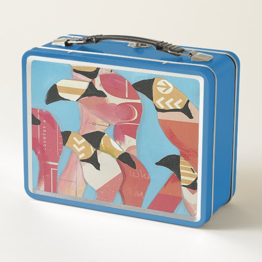 Flamingos Metall Brotdose (Rückseite)