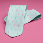 Flamingos Mit Monogramm Light Blue Krawatte<br><div class="desc">Palmen auf einem marineblauen Hintergrund. Personalisieren Sie mit einem Monogramm,  um das perfekte aus einem freundlichen Geschenk zu machen. Suchen Sie eine andere Farbe? Kein Problem! Klicken Sie einfach auf die Schaltfläche "Anpassen" und wählen Sie die Hintergrundfarbe Ihrer Wahl aus.</div>