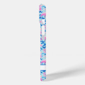 Flamingos mit rosa Blumen monogrammiert Case-Mate iPhone Hülle (Rückseite / Links)