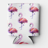 Flamingos mit Splash: Aquarellmuster. Dosenkühler (Vorderseite)