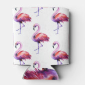Flamingos mit Splash: Aquarellmuster. Dosenkühler (Rückseite)