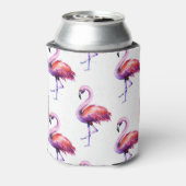 Flamingos mit Splash: Aquarellmuster. Dosenkühler (Kanne Rückseite)