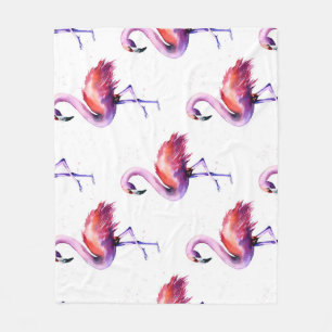 Flamingos mit Splash: Aquarellmuster. Fleecedecke